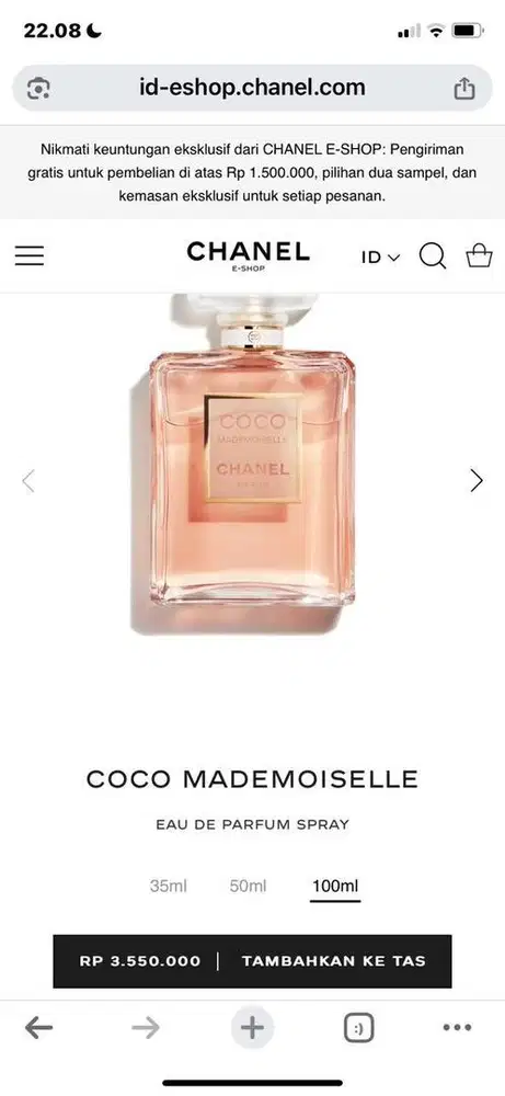 Preloved CHANEL Coco Mademoiselle EDP 100ml Original - Unused