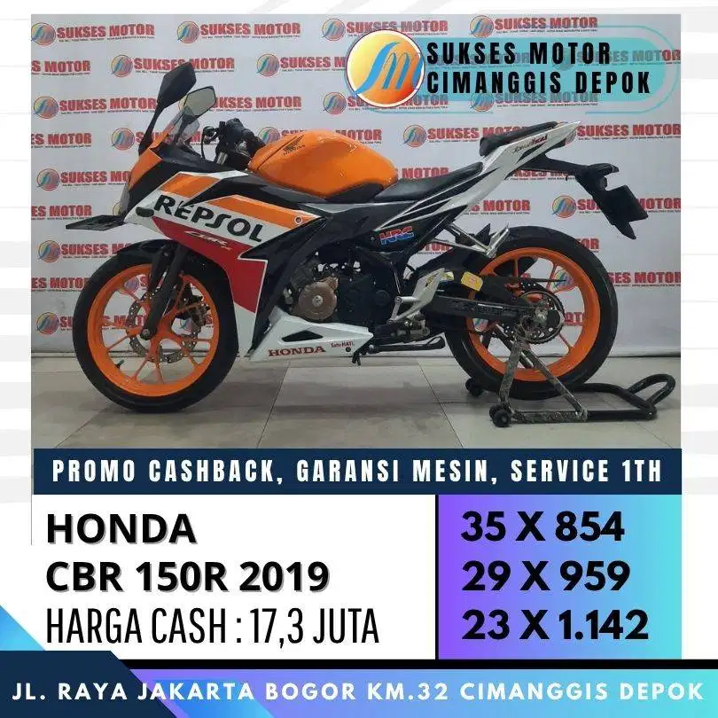 HONDA CBR 150R REPSOL 2019 CASH/KREDIT, CC/PAYLATER BISA