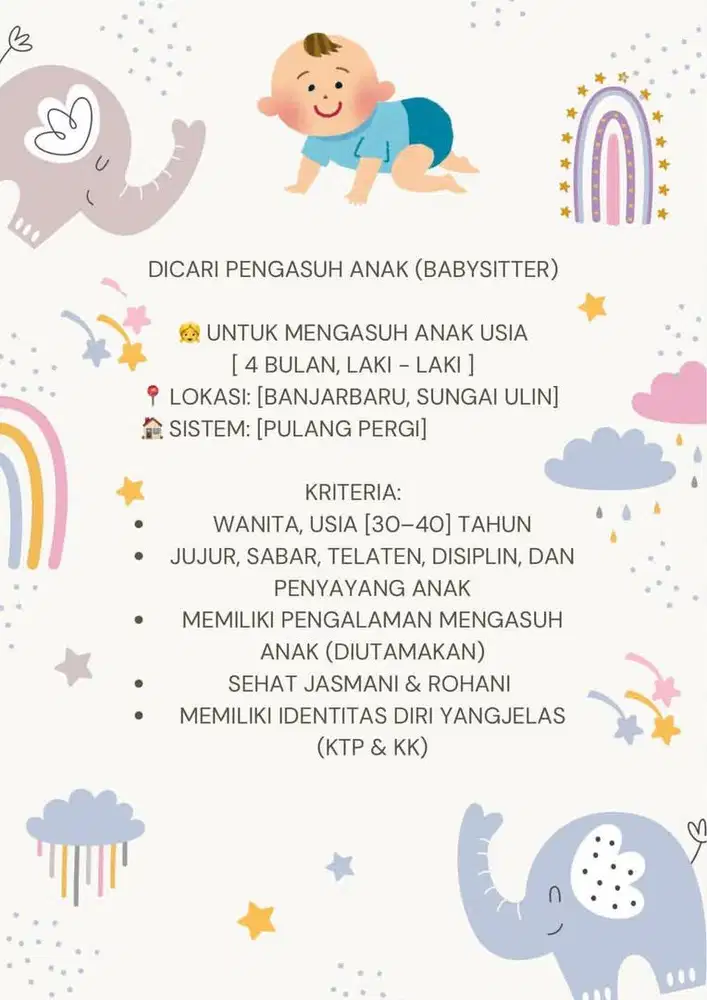 Pengasuh bayi / babysitter