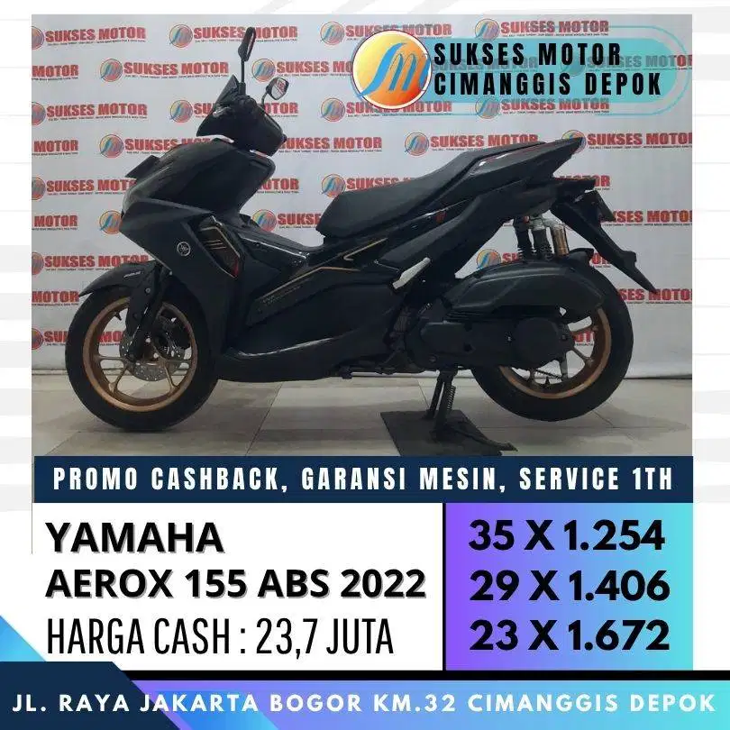 YAMAHA AEROX 155 C ABS 2022 CASH/KREDIT CC/PAYLATER UNIT MULUS