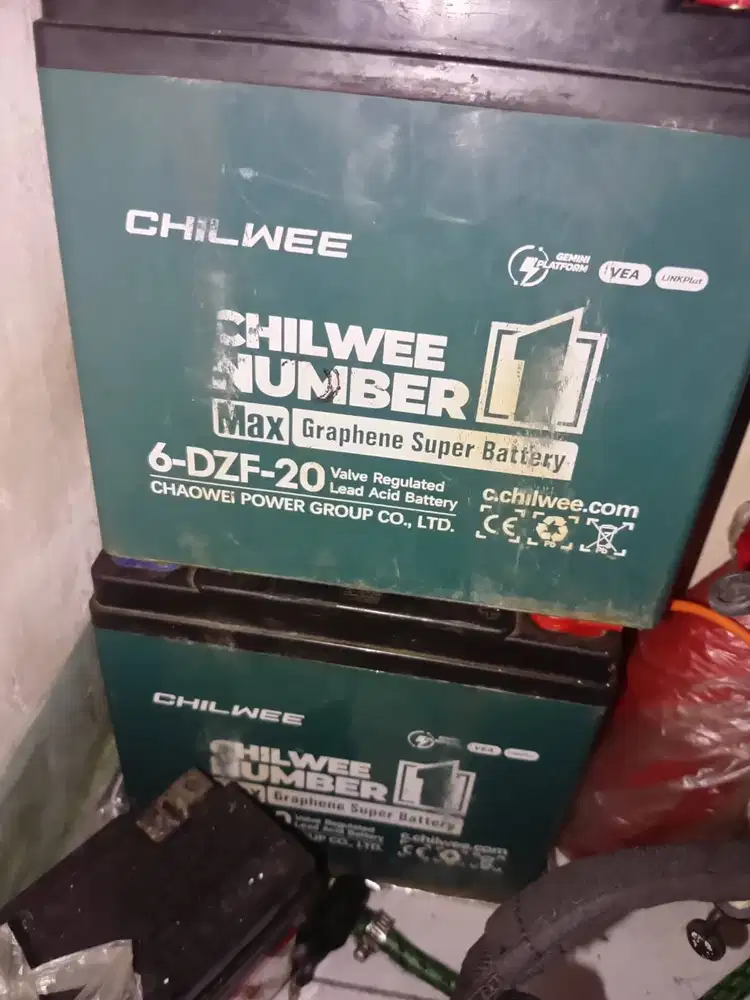 Jual baterai sepeda listrik 20ah 2pcs chilwee number1 6-DZF-20 Seken