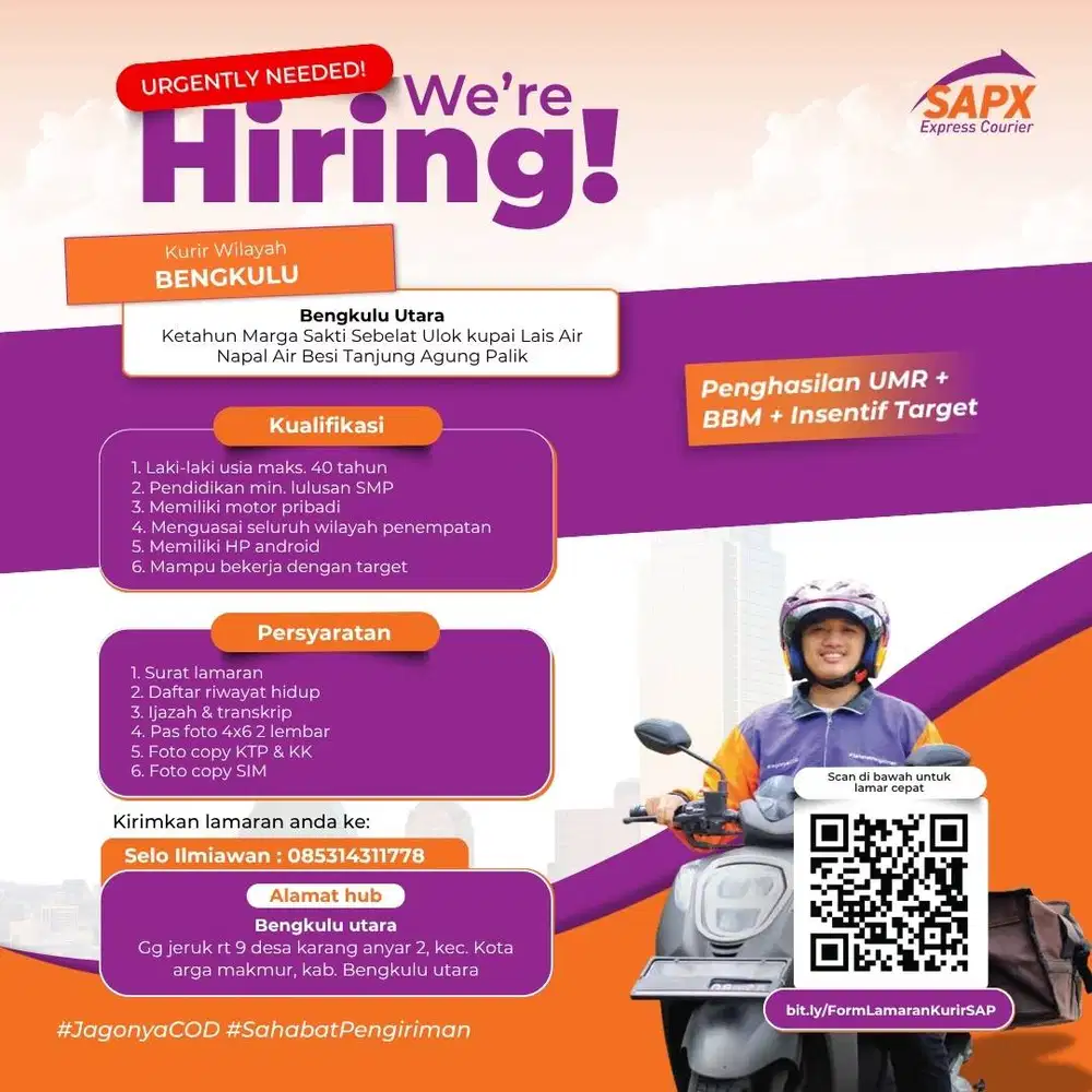 LOKER KURIR BENGKULU UTARA