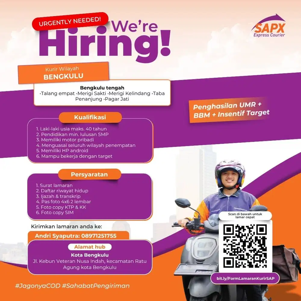 LOKER KURIR BENGKULU