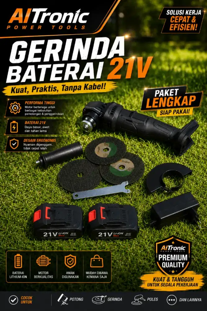 Gerinda baterai 21v 2 baterai