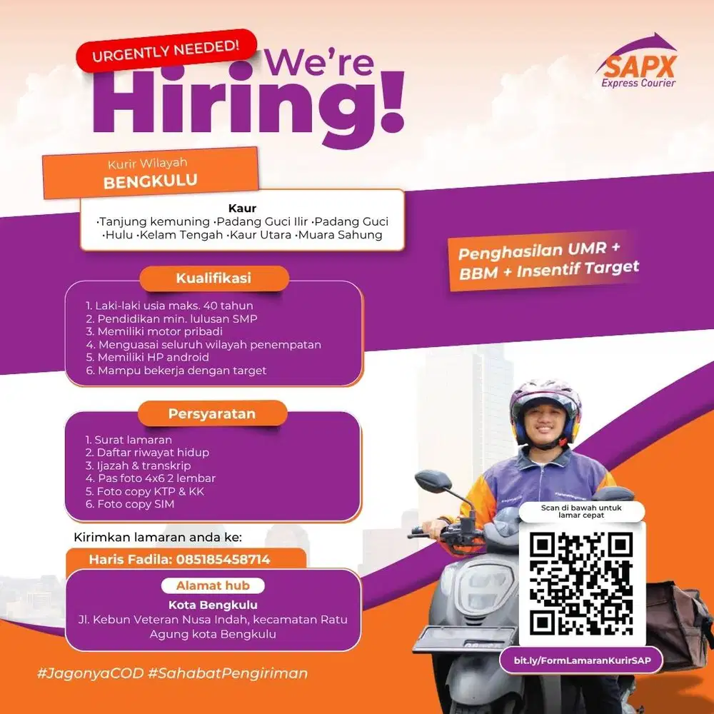 LOKER KURIR BENGKULU