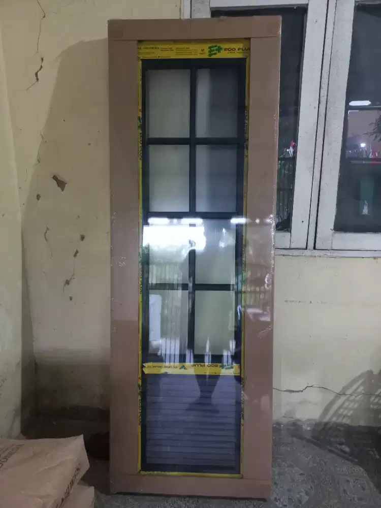 Pintu wpc baru kaca bening 3/4