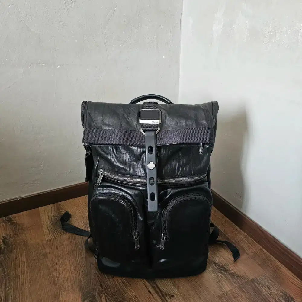 Tumi alpha bravo london roll top leather authentic