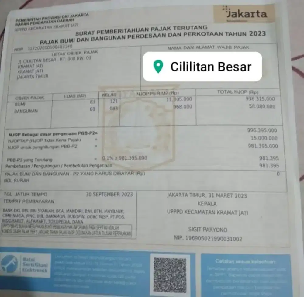 Jual Tanah Cocok Tempat Usaha Pinggir Jalan Cililitan Jakarta Timur