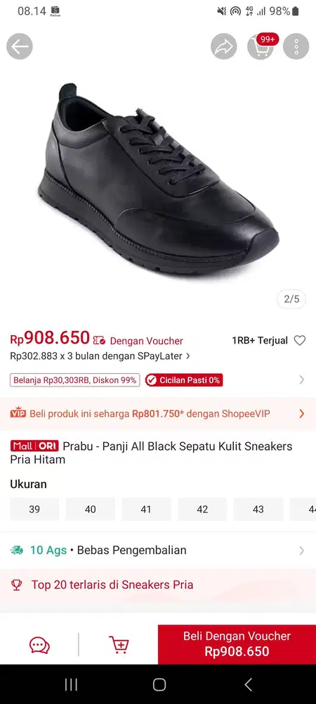 Sepatu Kulit Asli size 42