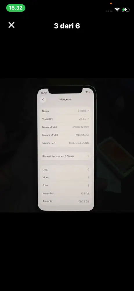 Iphone 12mini,128gb Putih,mulus