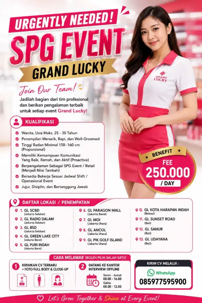 Loker SPG utk grand lucky