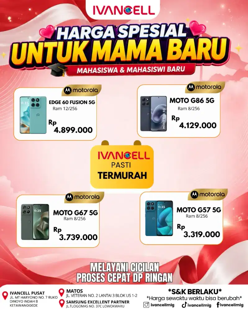 MOTOROLA HARGANYA MURAH BANGET PROMO MAHASISWA BARU KOTA MALANG