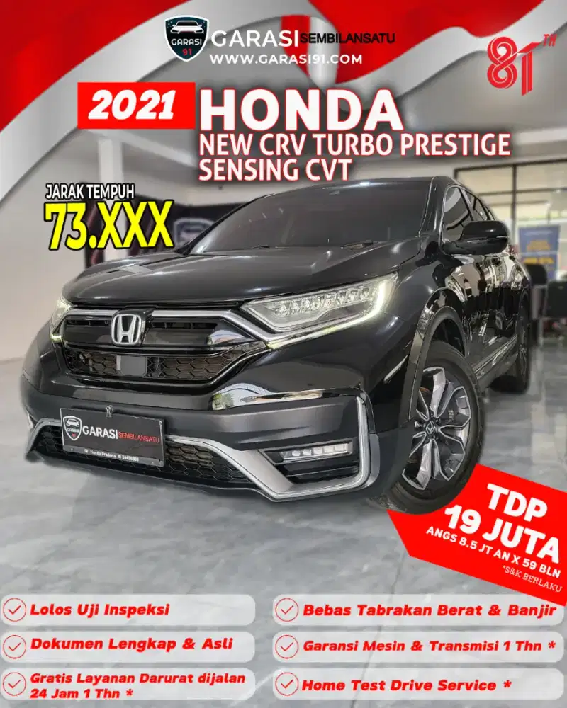 ‼️[ TDP 29 Jt ]‼️New CRV turbo prestige sensing Cvt 2021