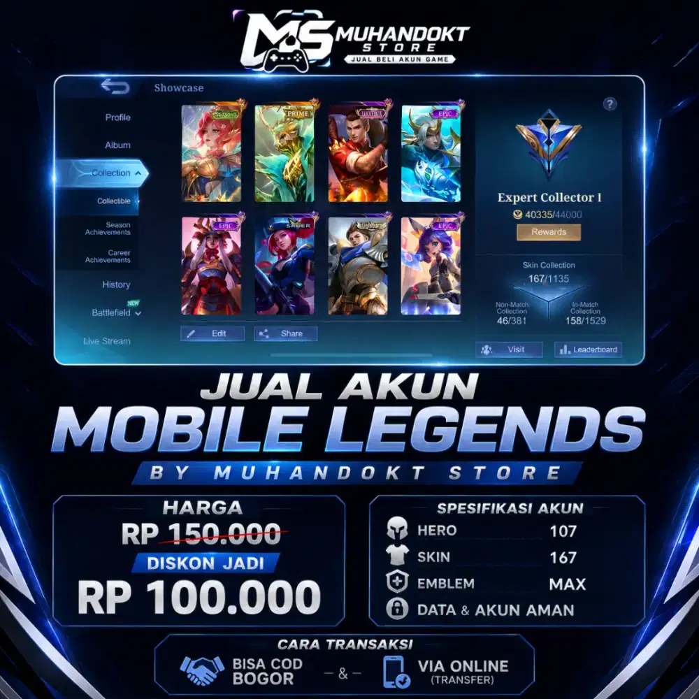 JUAL MOBILE LEGENDS SKIN 167