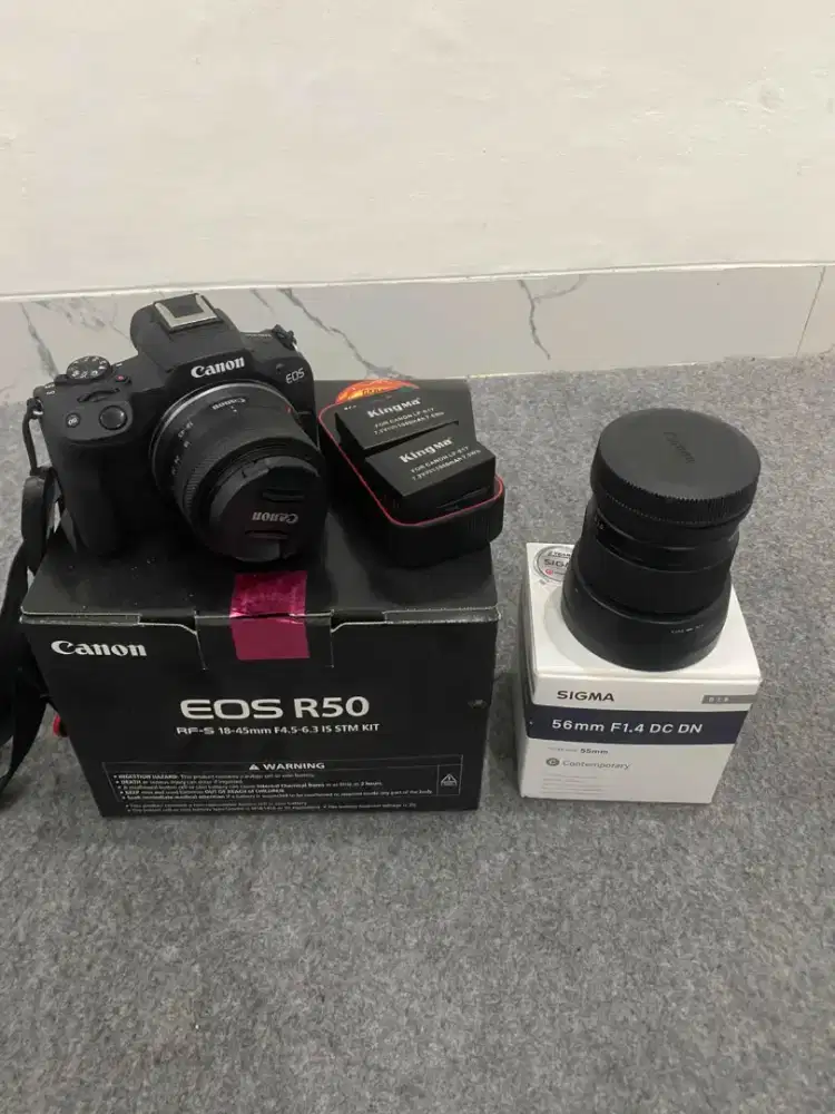 Canon R50 komplit + lensa fix