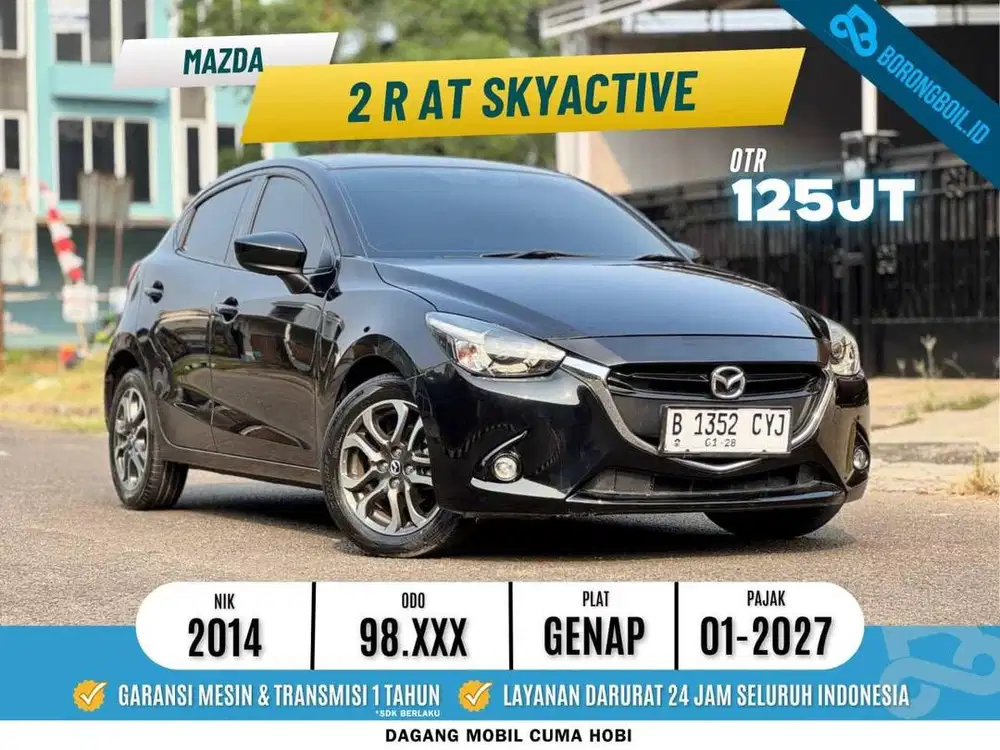 MAZDA 2 R AT SKYACTIVE 2014 HITAM - SIAP PAKAI!