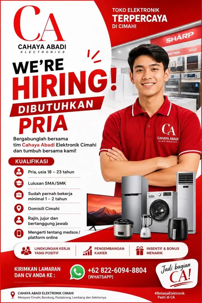Dicari cepat SPB untuk toko elektronik cimahi