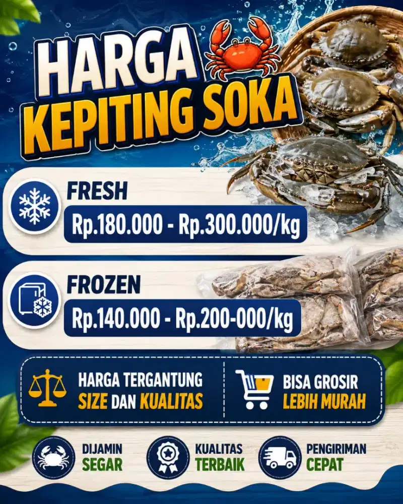 Kepiting soka berkualitas
