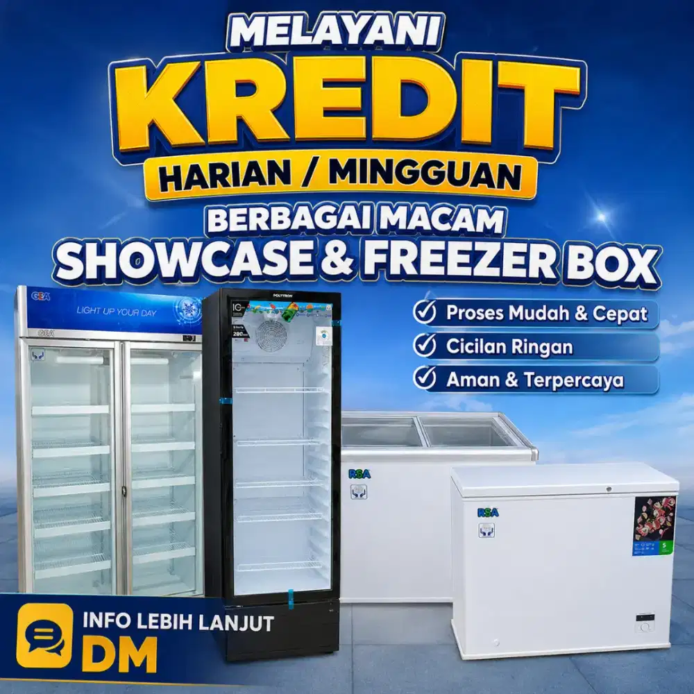 Kredit Showcase dan Freezer berbagai ukuran dan merk