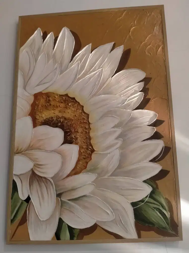 Lukisan kanvas acrylic timbul