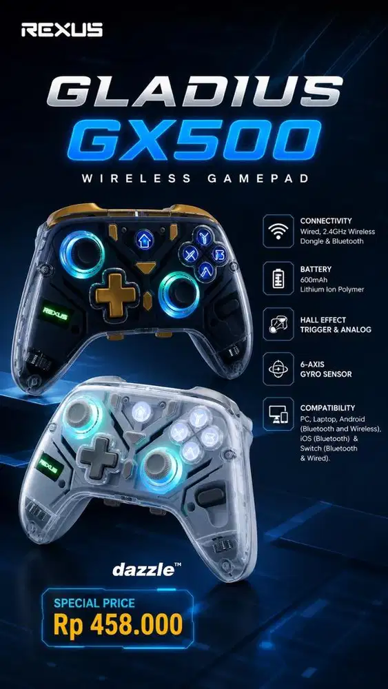 Gamepad wireless rexus GX500