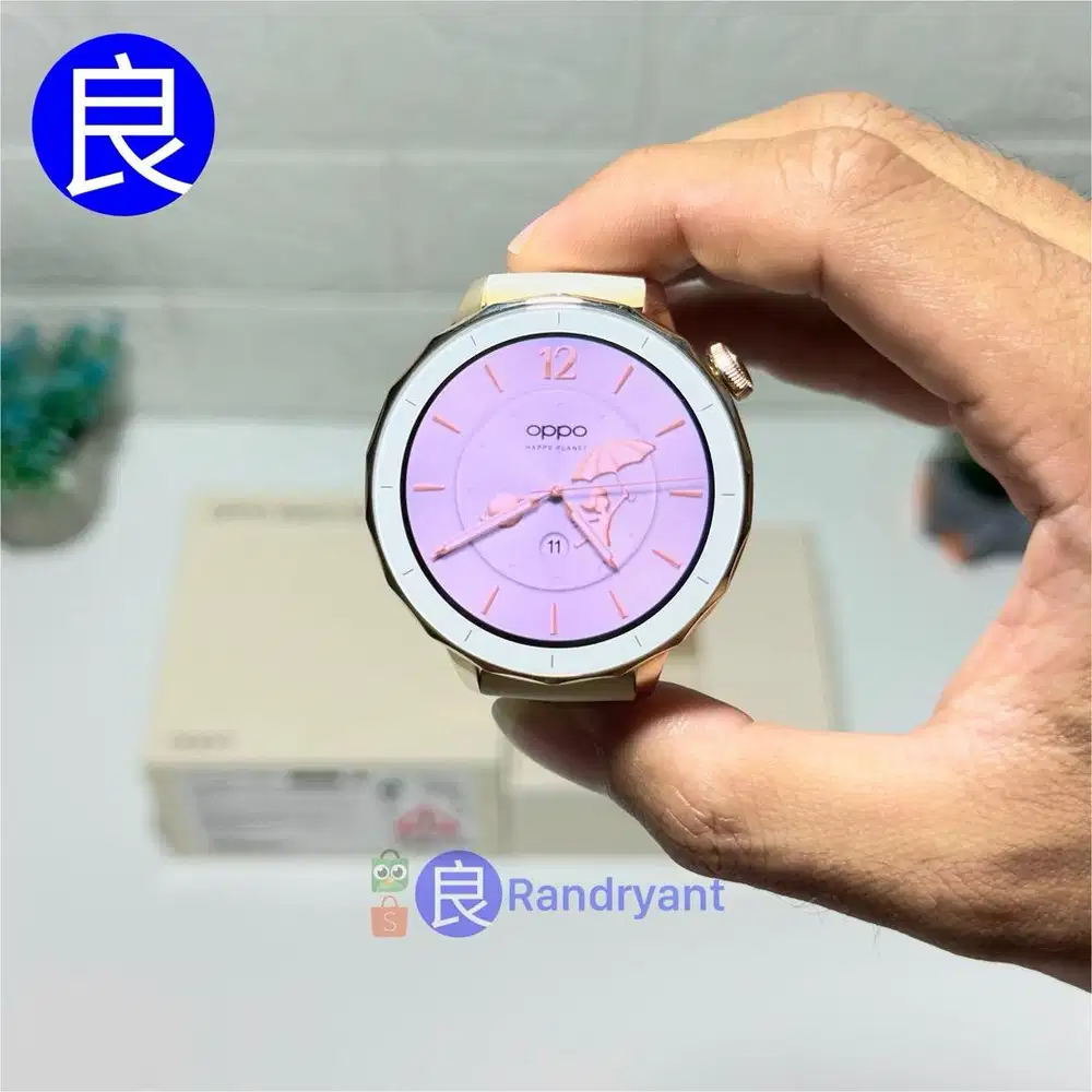 Oppo Watch X2 Mini 43mm Glimmer Gold White Leather Garansi Resmi Indo