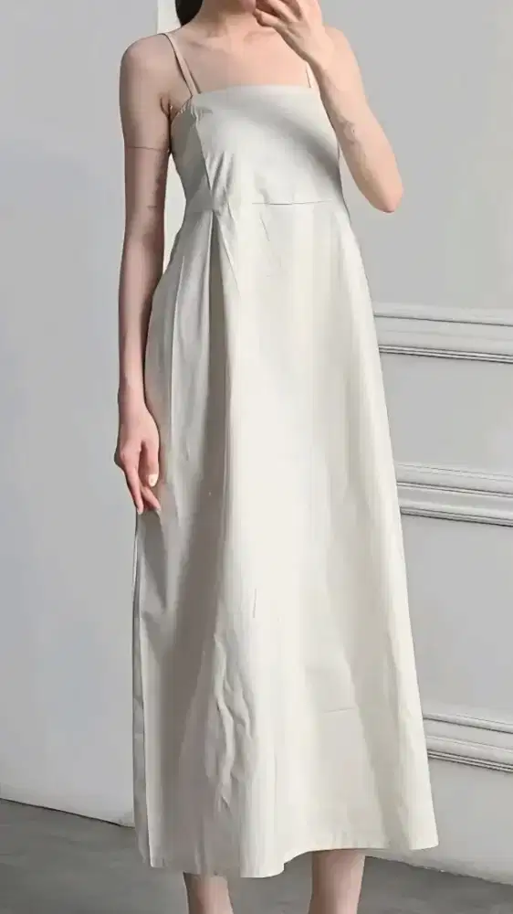 Midi Dress Sleeveless Ivory (M-L) - NEW / Belum Pernah Dipakai