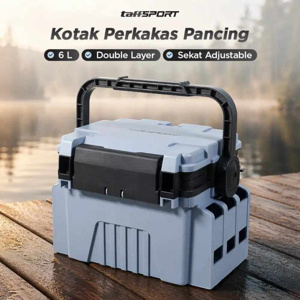 Kotak Perkakas Pancing Fishing Tackle Box Double Layer 6L