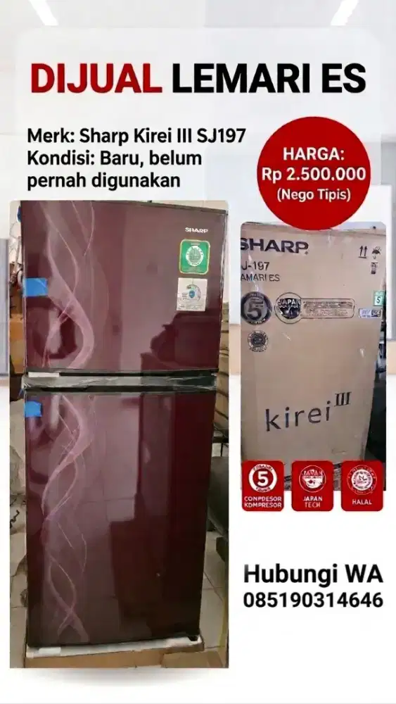 Dijual Lemari Es Masih Segel
