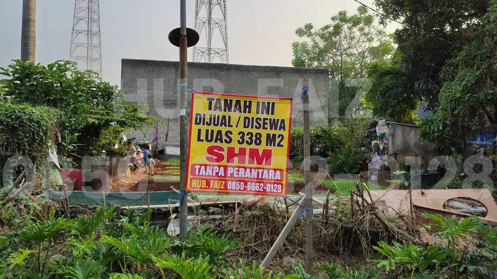 DIJUAL CEPAT BU Sebidang Tanah Luas 338M2 cocok untuk kost/kontrakan