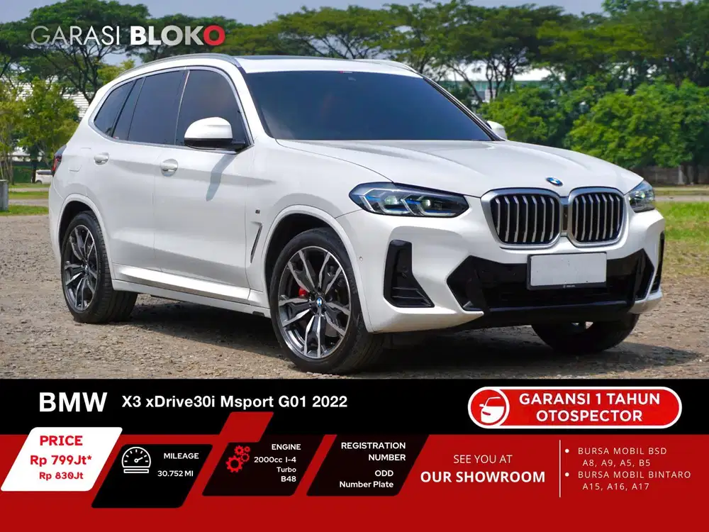 Warranty ON - BMW X3 G01 LCI MSport  xDrive30i B48 2022