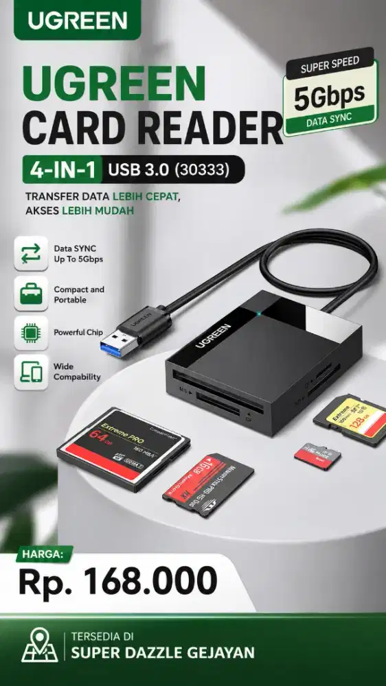 UGREEN CARD READER 4-IN-1 (30333)