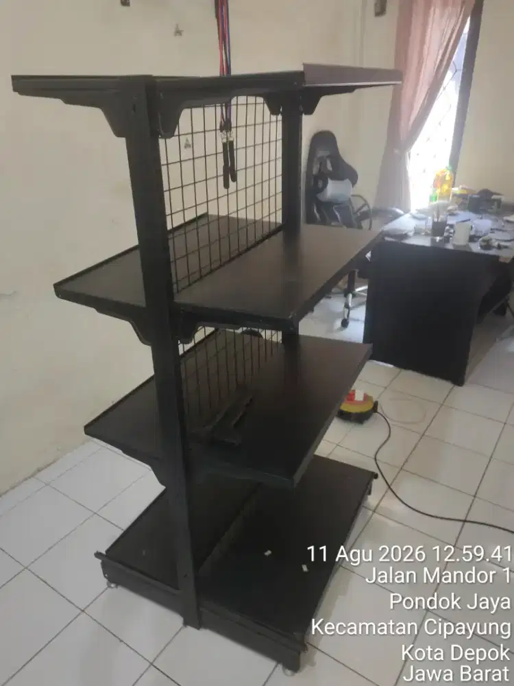 Rak Gondola Minimarket Double Hitam Doff