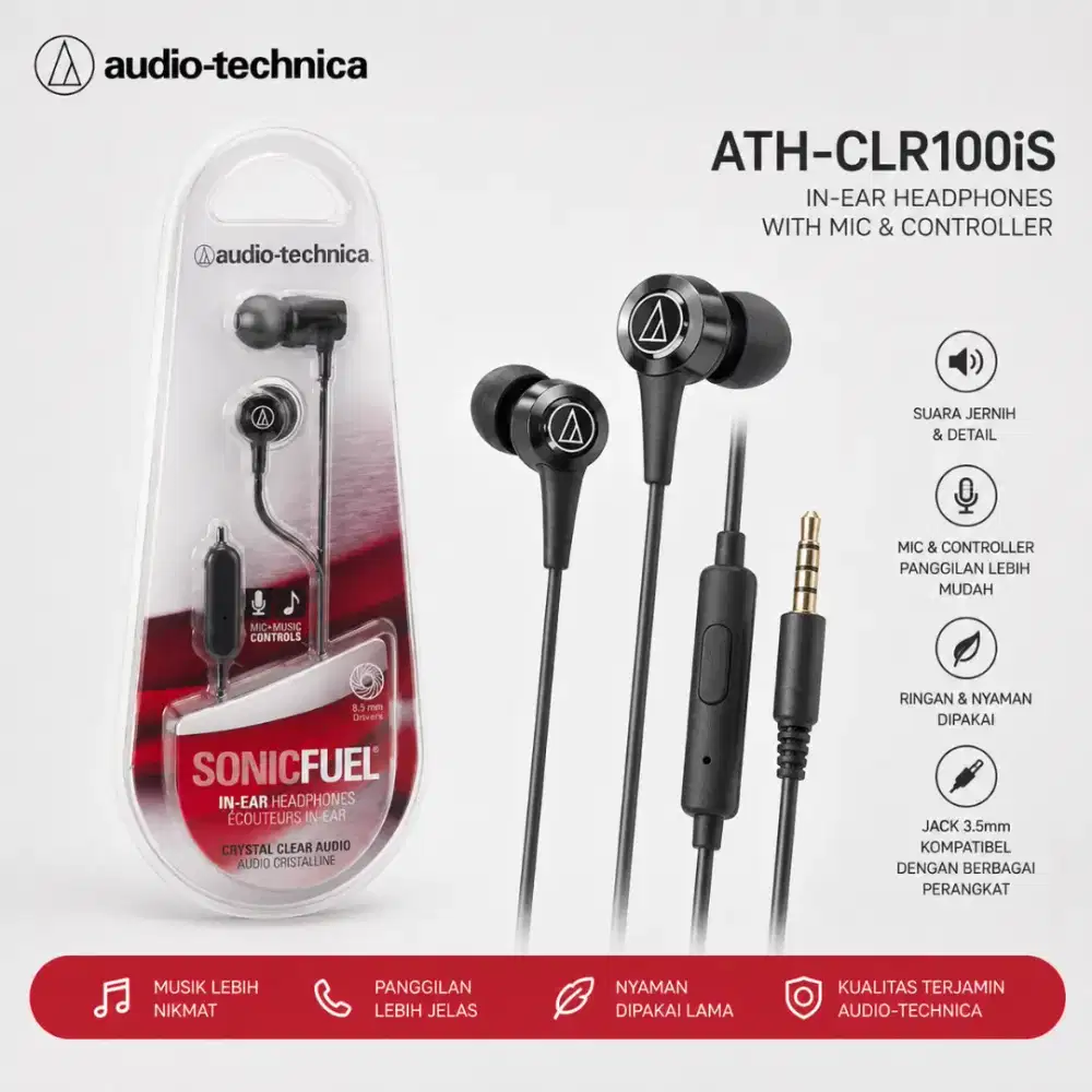 Audio-Technica ATH-CLR100iS – Jernih, Nyaman, dan Berkualitas