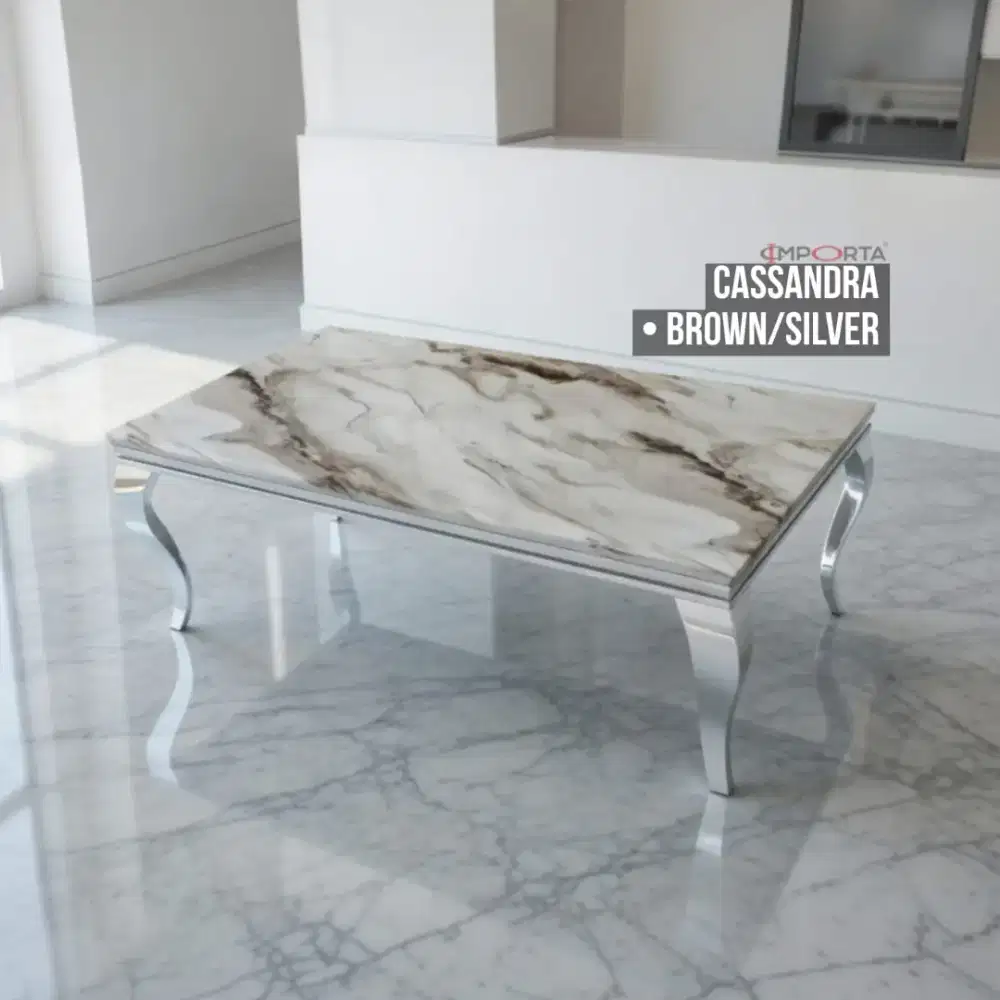 Meja Tamu Importa CT Cassandra Black Silver-Brown Silver-White Silver
