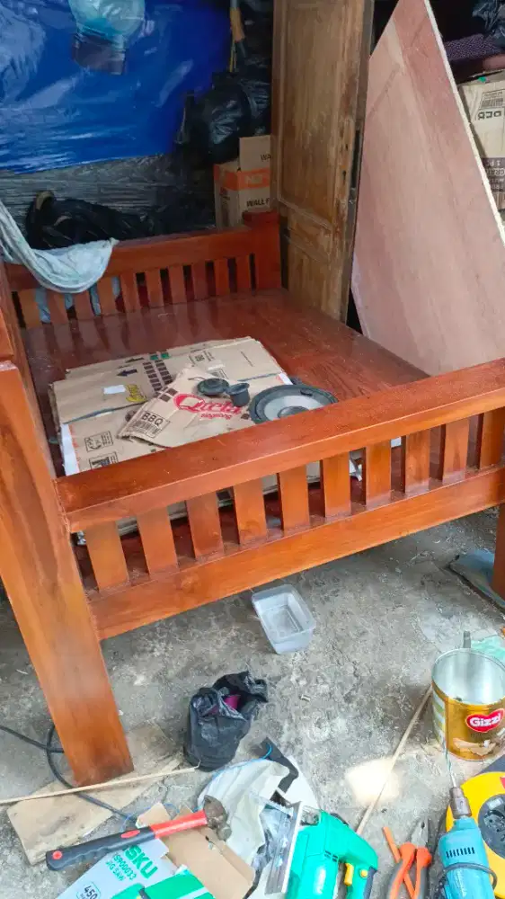 Dipan teras rumah  kayu  jati  L120  P  180