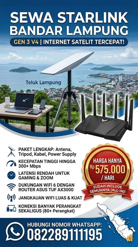 Rental WIFI Internet Starlink Bandar Lampung