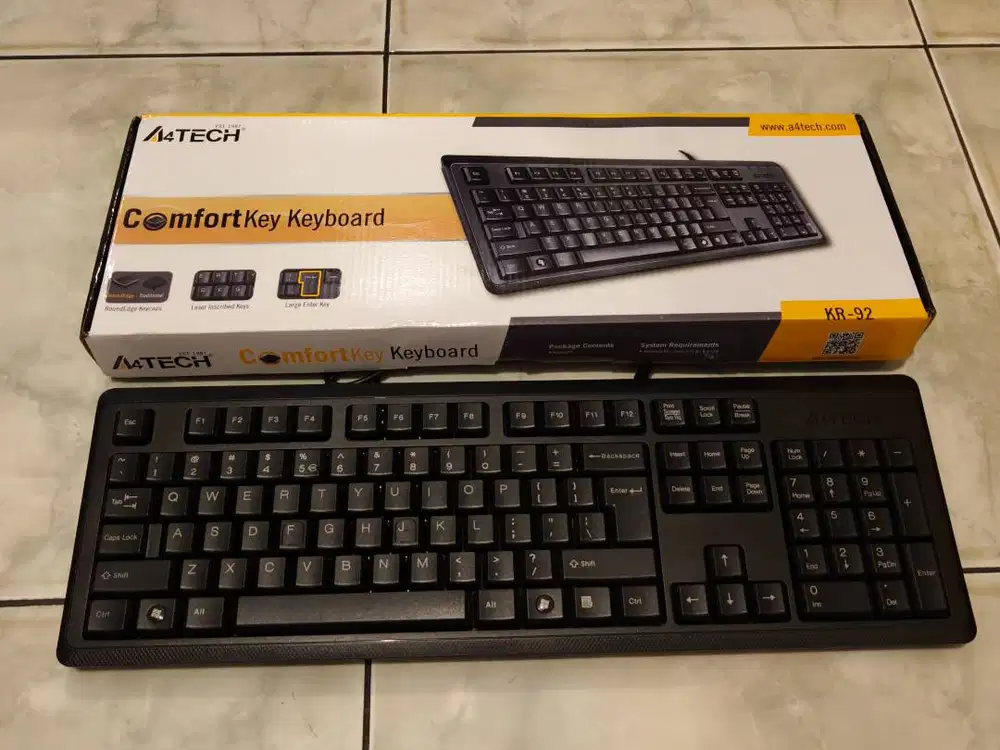 Keyboard USB For Office A4Tech KR-92 Fullset Second Gan