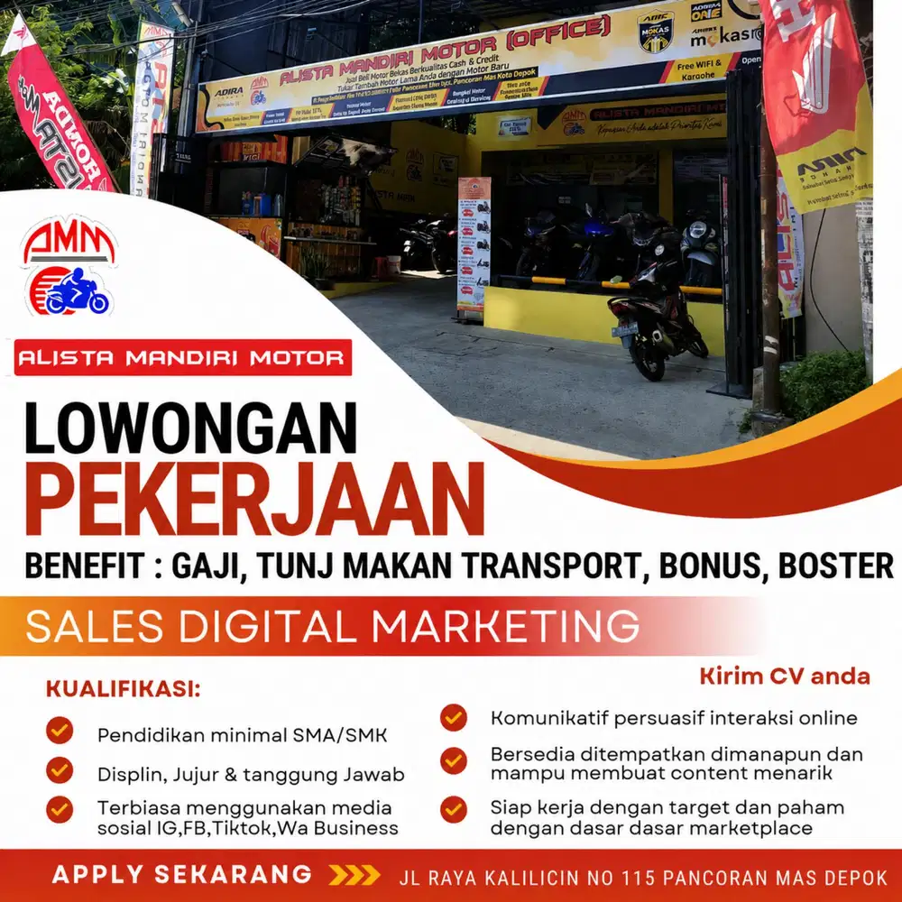 LOKER SALES DIGITAL MARKETING DEALER MOTOR