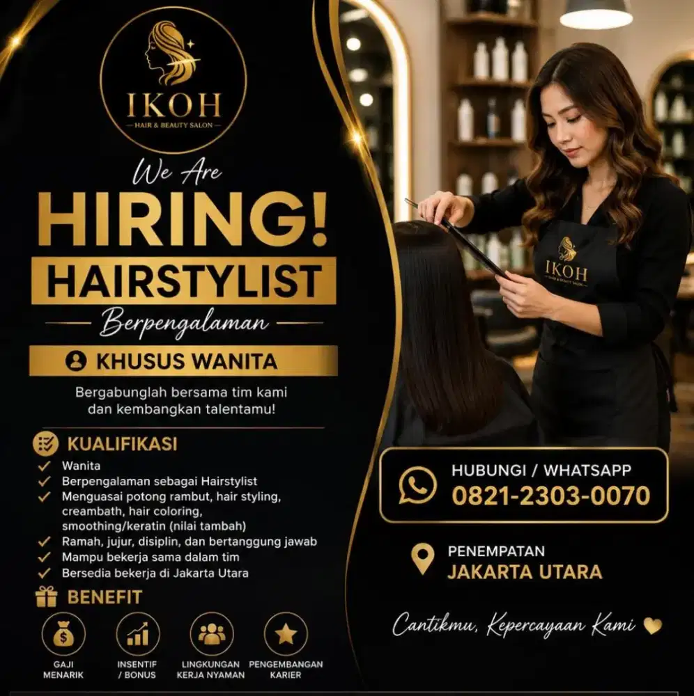 Lowongan Kerja Hairstylist – IKOH Hair & Beauty Salon