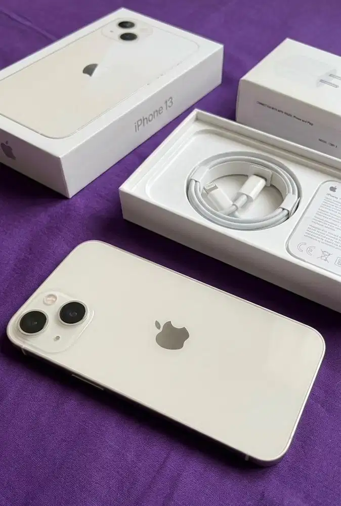 iPhone 13 128GB White Resmi iBox PA/A BH 85% Fullset Mulus - Jaktim