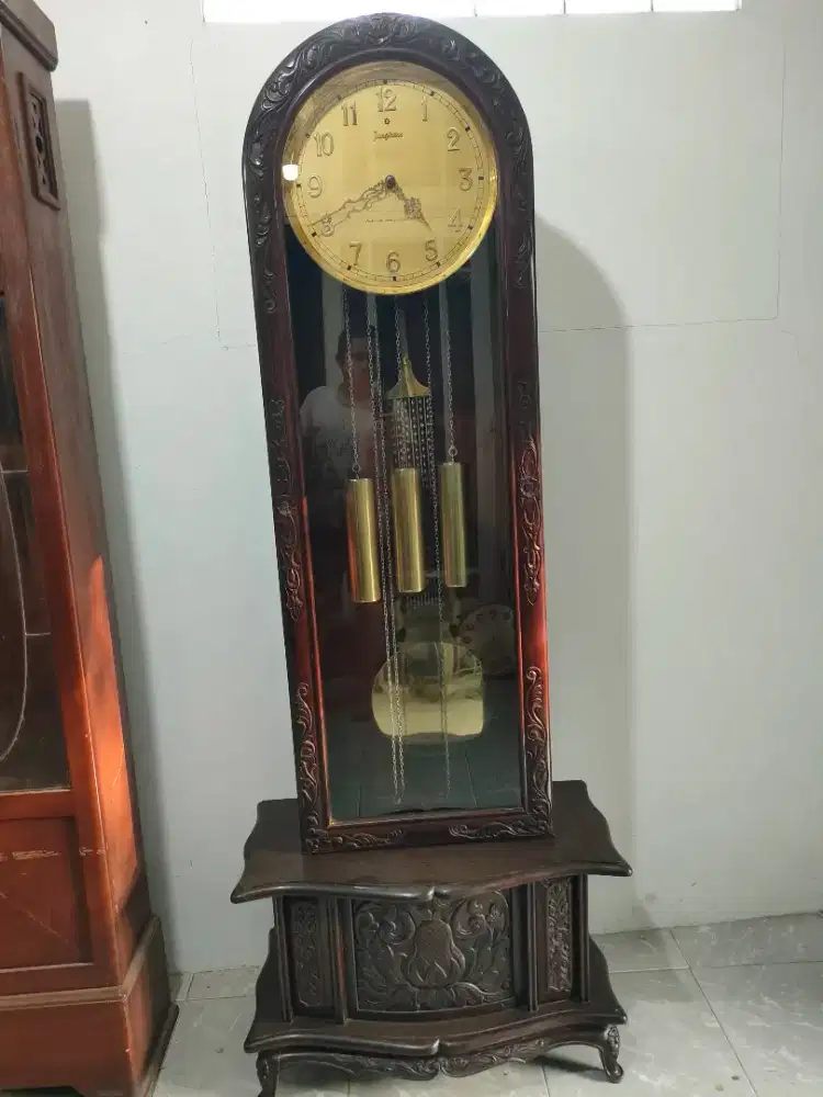 Jam almari grandfatherclock junghans jerman original tua kumo antik