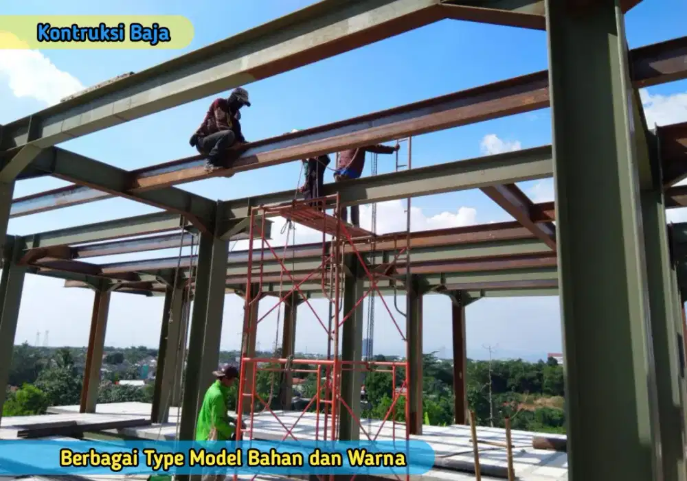 Proyek Konstruksi Baja WF Instalasi Gedung Pabrik Gudang Industri