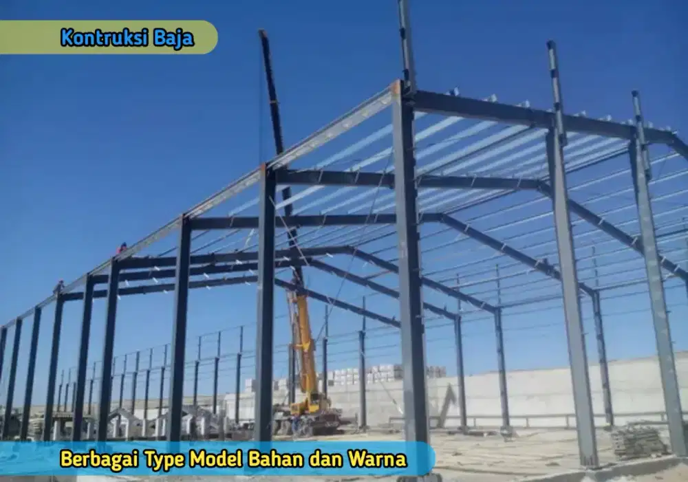 Proyek Konstruksi Baja WF Instalasi Gedung Pabrik Gudang Industri
