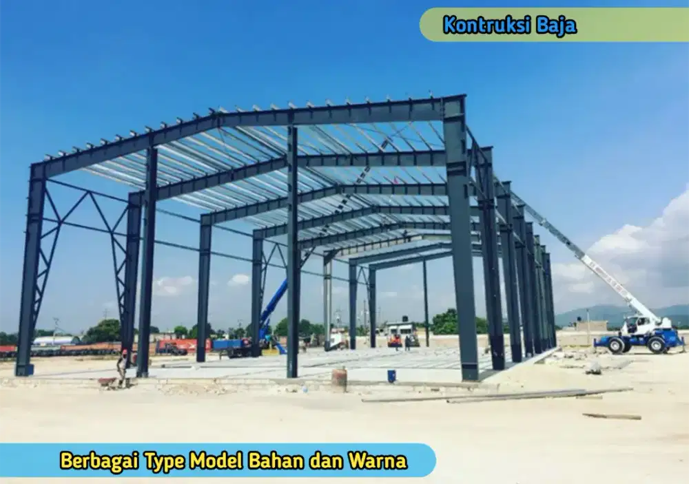 Proyek Konstruksi Baja WF Instalasi Gedung Pabrik Gudang Industri