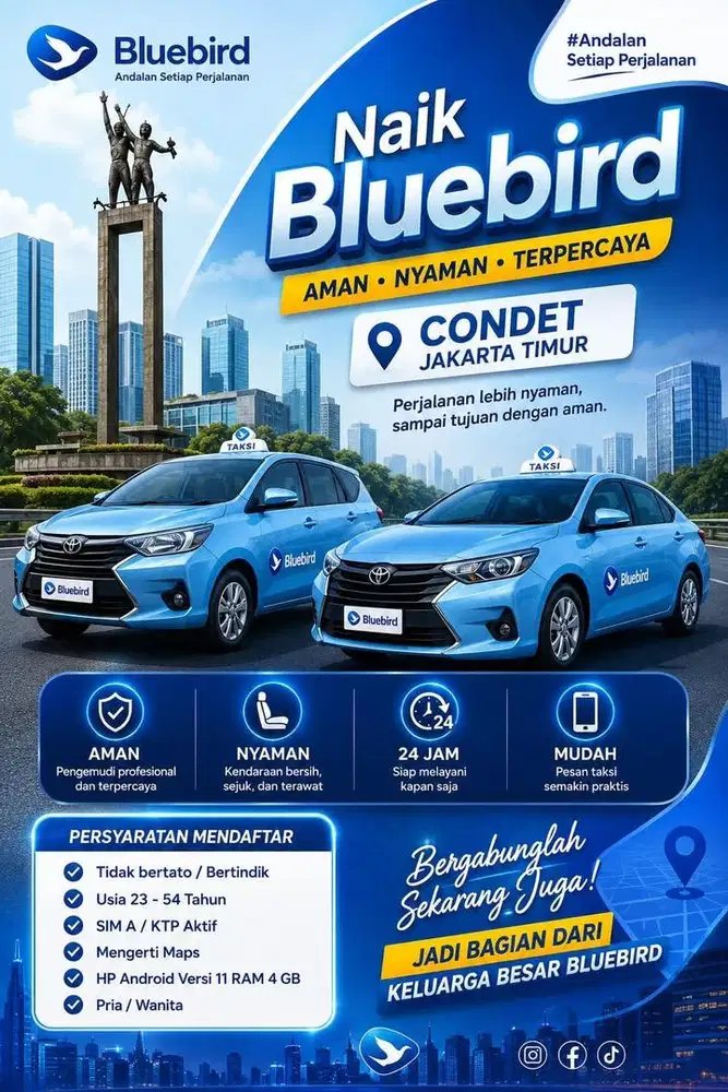 Lowongan taksi bluebird pool condet