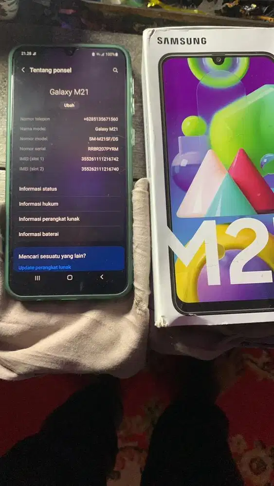 Samsung m21 android 12 ram 4/64 ori nominus