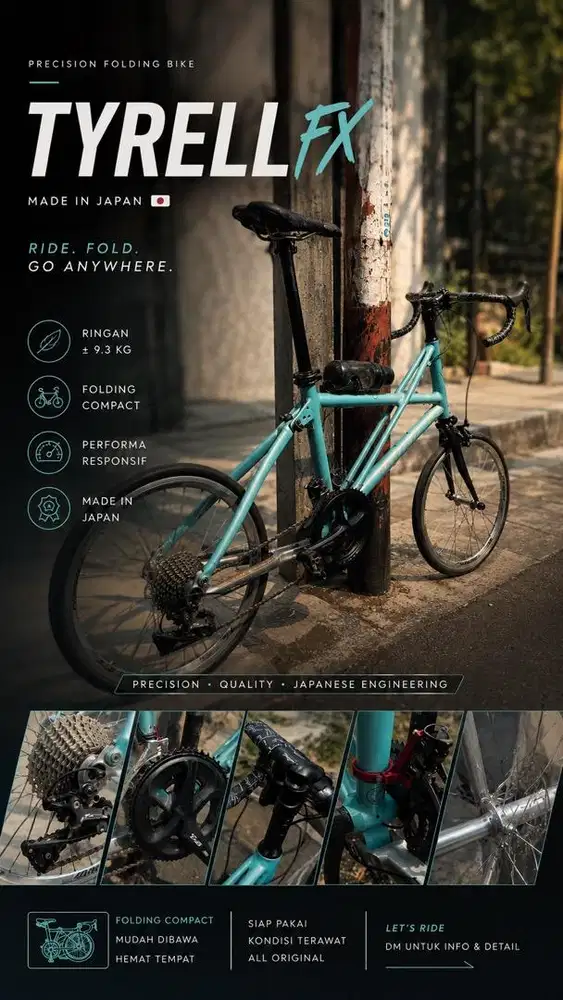 FOR SALE – TYRELL FX 20” FOLDING MINI VELO | SHIMANO 105 R7000 2x11