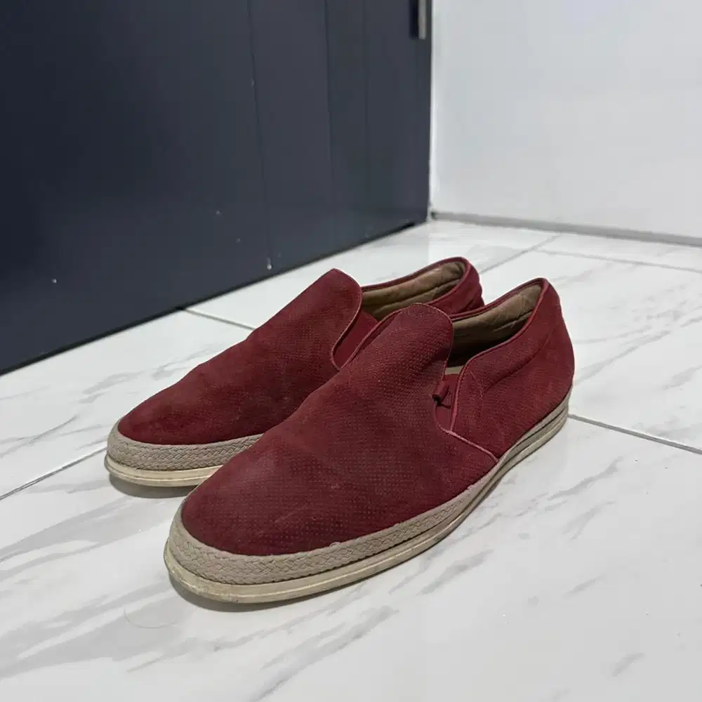 Tod's espadrille suede slip on shoes size 7.5 42 26,5cm original