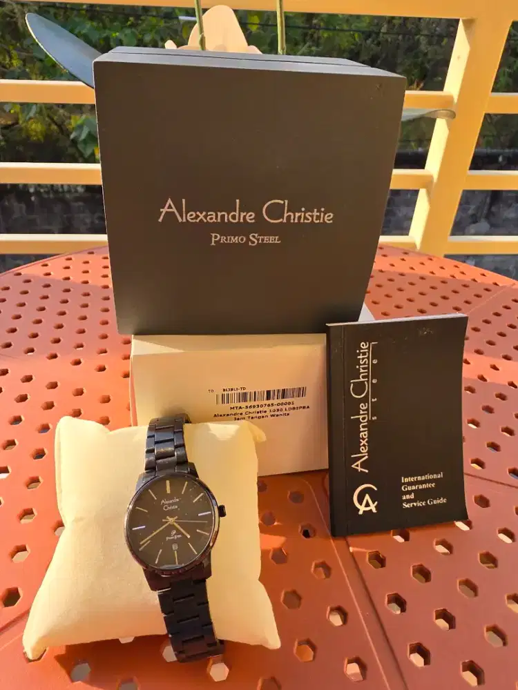 Jam Tangan Wanita Original Second Alexandre Christie Primo Steel Black